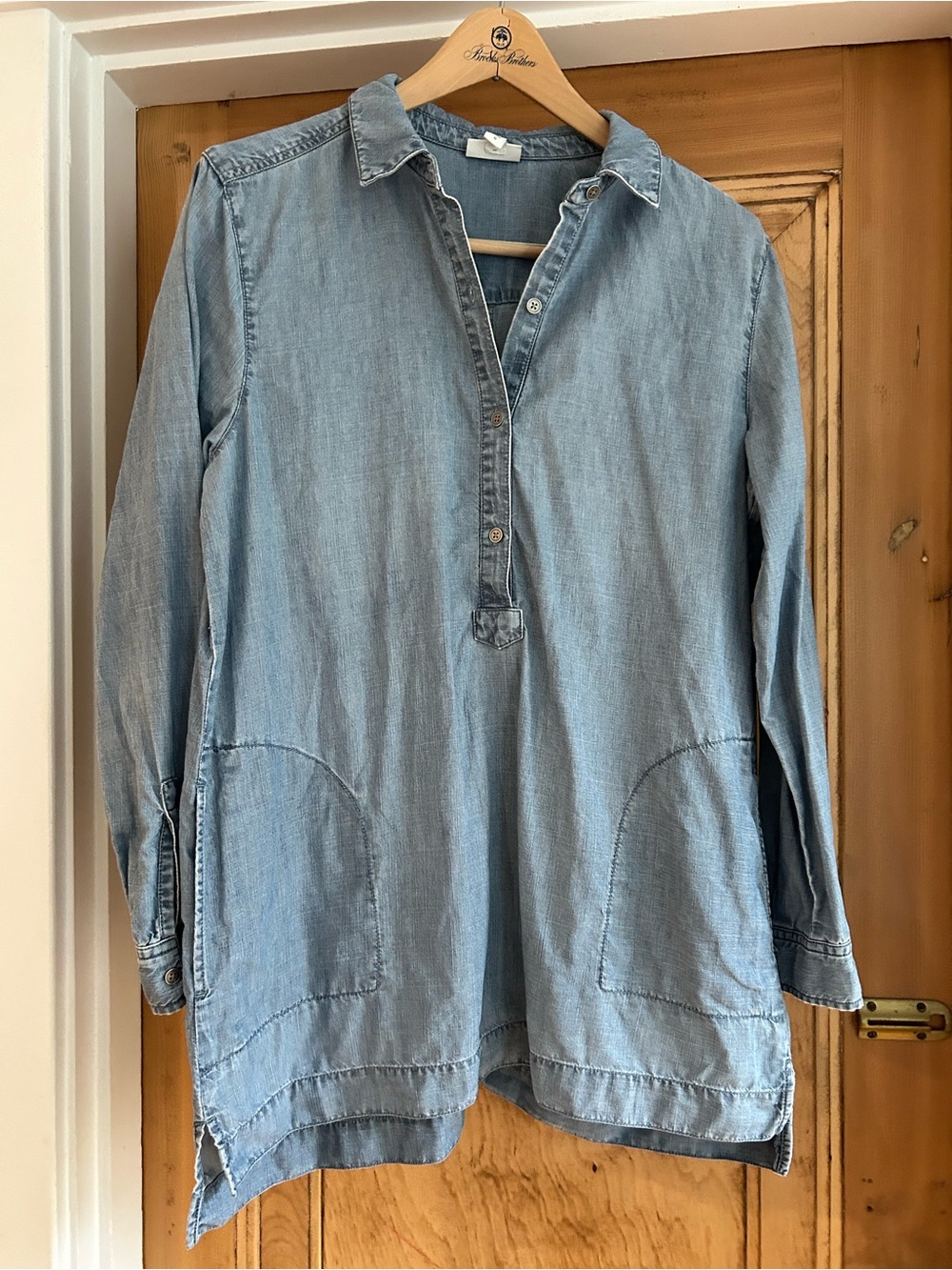J. Jill Faded Light Blue Denim Tunic Shirt